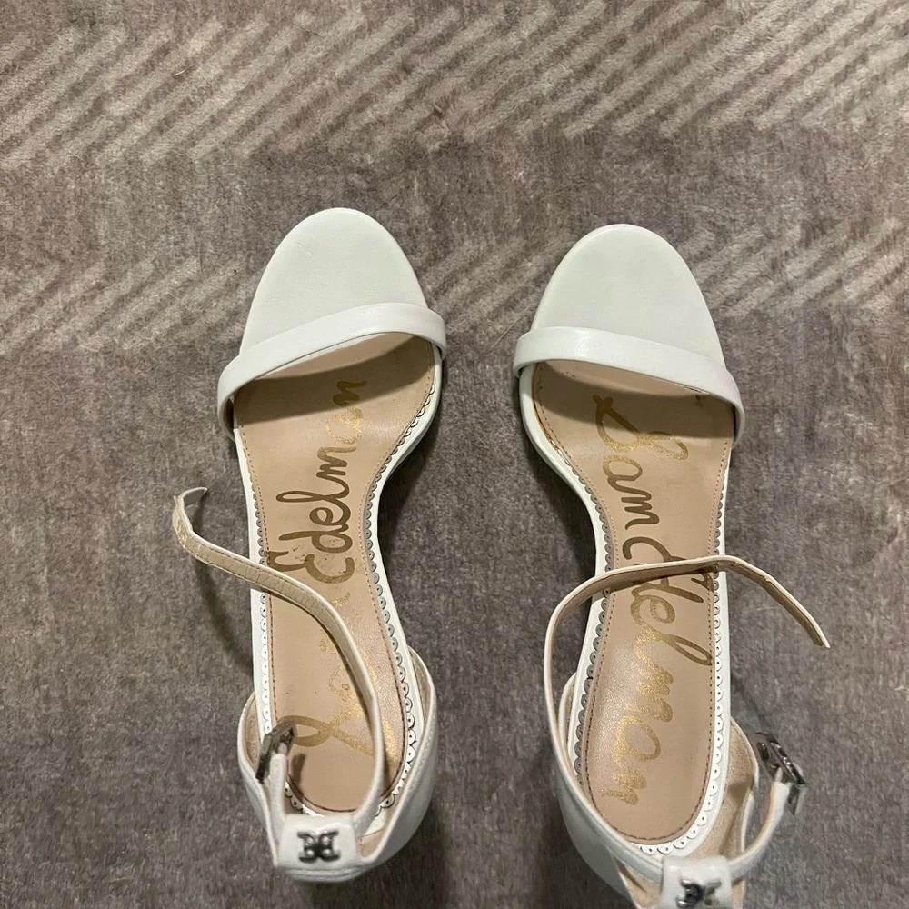 Sam Edelman White Ankle Strap Heels - Picture 4 of 4